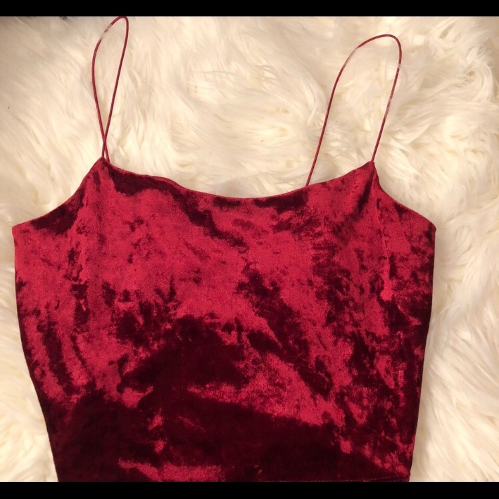 velvet red tank top